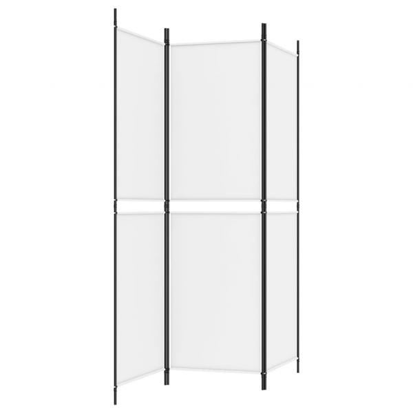 3-tlg. Paravent Weiß 150x180 cm Stoff