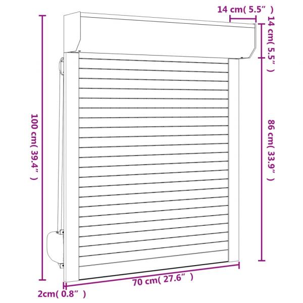 Rollladen Aluminium 70x100 cm Anthrazit