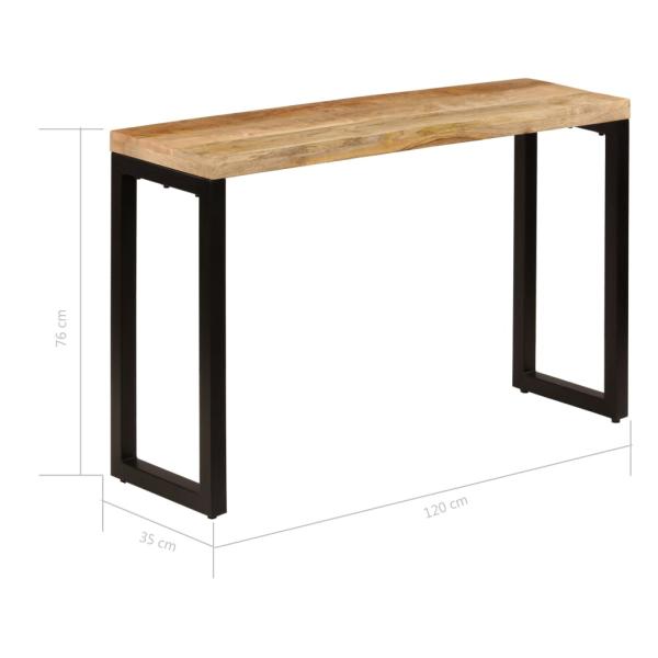 Konsolentisch 120x35x76 cm Stahl und Massivholz Mango