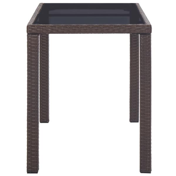 Gartentisch Braun 123x60x74 cm Poly Rattan