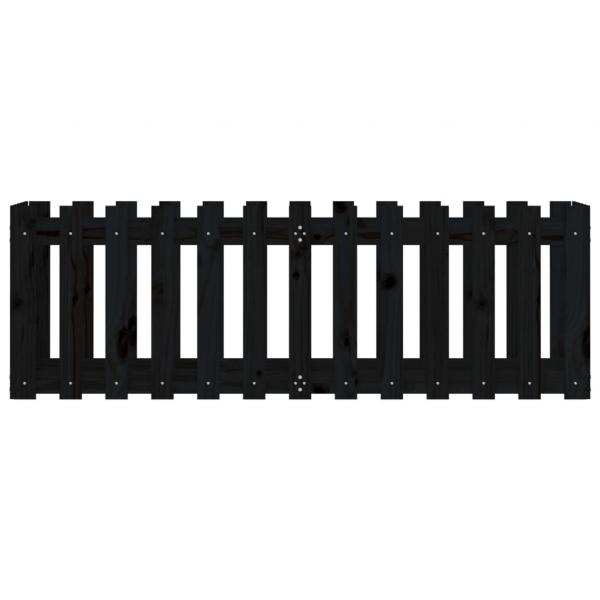 Hochbeet Latten-Design Schwarz 150x50x50 cm Massivholz Kiefer