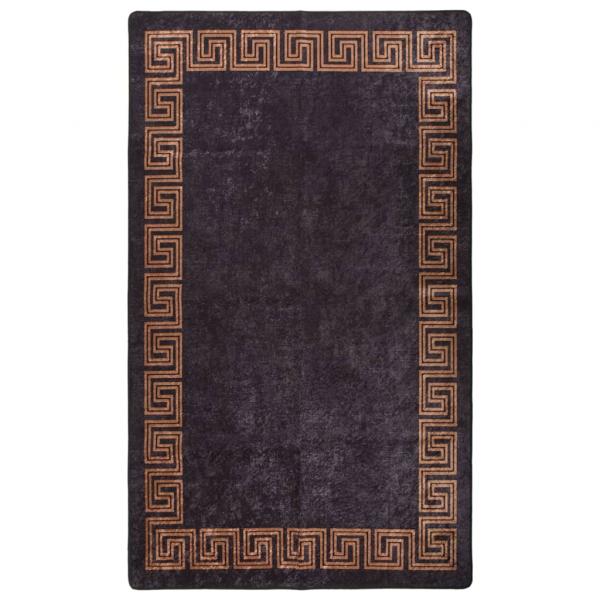 ARDEBO.de - Teppich Waschbar Schwarz und Gold 120x170 cm Rutschfest