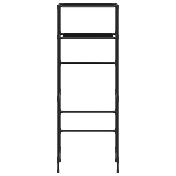 Toilettenregal 2 Ablagen Schwarz 53,5x28x143 cm Eisen