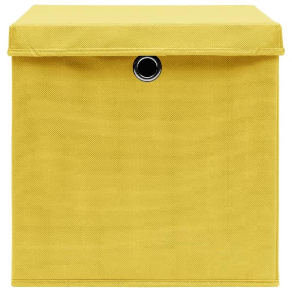 Aufbewahrungsboxen mit Deckeln 10 Stk. 28x28x28 cm Gelb