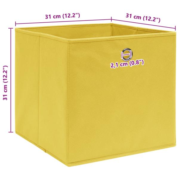 Aufbewahrungsboxen 4 Stk. Gelb 32x32x32 cm Stoff
