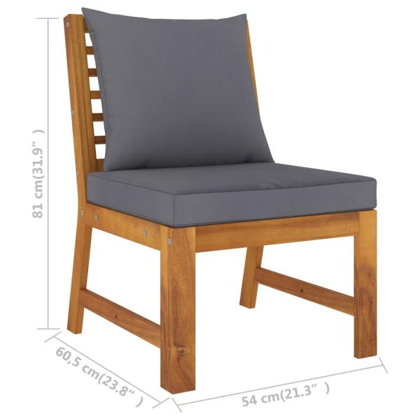 9-tlg. Garten-Lounge-Set mit Auflagen Massivholz Akazie