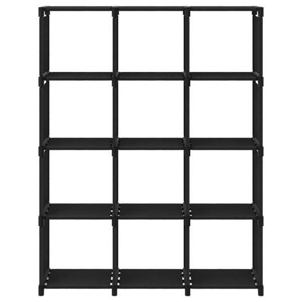 Würfel-Regal 12 Fächer Schwarz 103x30x141 cm Stoff 
