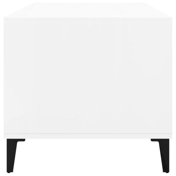 Couchtisch Hochglanz-Weiß 90x49x45 cm Holzwerkstoff