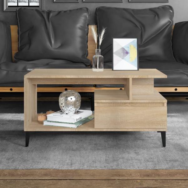 ARDEBO.de - Couchtisch Sonoma-Eiche 90x49x45 cm Holzwerkstoff