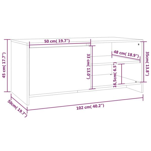 Couchtisch Hochglanz-Weiß 102x50x45 cm Holzwerkstoff