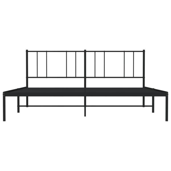Bettgestell mit Kopfteil Metall Schwarz 180x200 cm
