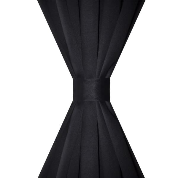 Verdunkelungs-Vorhänge mit Schlaufen 135 x 245 cm Schwarz blackout
