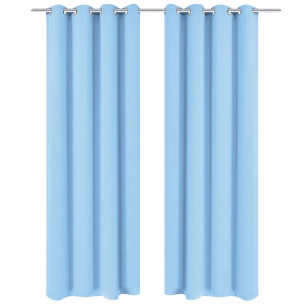 ARDEBO.de - Verdunkelungsvorhänge 2 Stk. mit Metallösen 135 x 245 cm Türkis