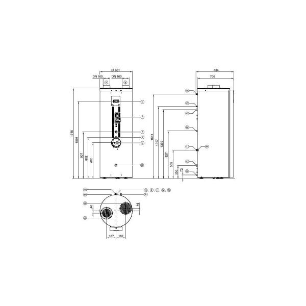 Viessmann Vitocal 060-A Typ T0E-ze Warmwasser-Wärmepumpe mit Elektro-Heizeinsatz, Umluft 254 Liter (Z021985)