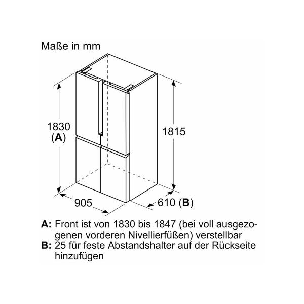 Siemens KF96NVPEA iQ300 Stand Kühl-Gefrierkombination, French-Door, 91 cm breit, noFrost, superCooling, inox