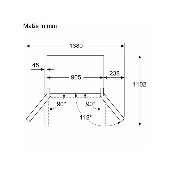 Siemens KF96NVPEA iQ300 Stand Kühl-Gefrierkombination, French-Door, 91 cm breit, noFrost, superCooling, inox