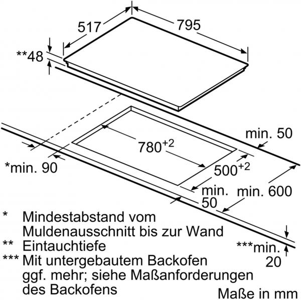 Siemens ET845FCP1D iQ300 Autarkes Glaskeramik Kochfeld, Glaskeramik, 80 cm breit, touchSlider, reStart, schwarz