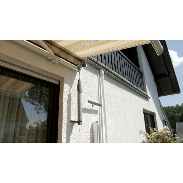 Schellenberg Premium Markisenantrieb mit Solarpanel, inklusive Netzteil und Wandhalterung, grau (20264)