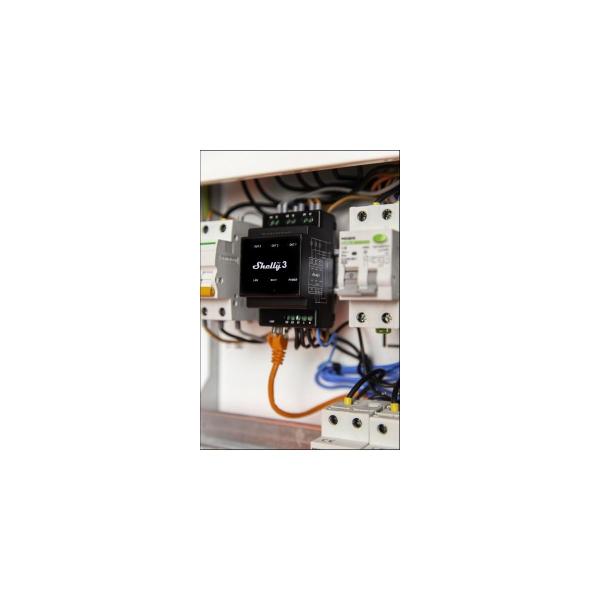 Shelly Pro 3 Relaisschalter, WLAN, Bluetooth, LAN, 3-Kanal, 3x 16A, max. 48A, Hutschiene (Shelly_Pro3)