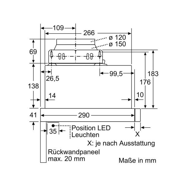 Siemens LI64LB531 EEK: A iQ300 Flachschirmhaube, 60 cm breit, LED, Intensivstufe, silbermetallic