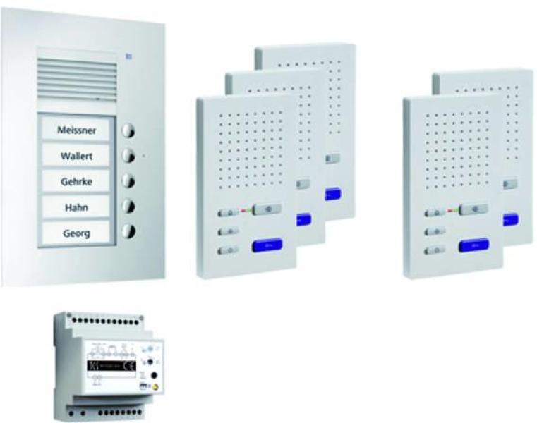 ARDEBO.de TCS PPUF05-EN/02 vorkonfigurierte Türsprechanlage für 5 Wohneinheiten, Unterputz, Freisprecher