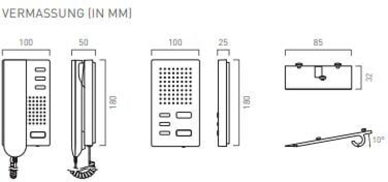 TCS ISH3030-0140 Audio-Innenstation mit Freisprecher, 1 Klingeltaste, Türöffnerautomatik, weiß
