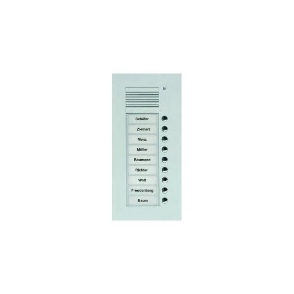ARDEBO.de TCS PUK09/1-EN Audio Außenstation, 9 Klingeltasten (rechtsbündig), 1-spaltig, UP, Serie PUK, silber
