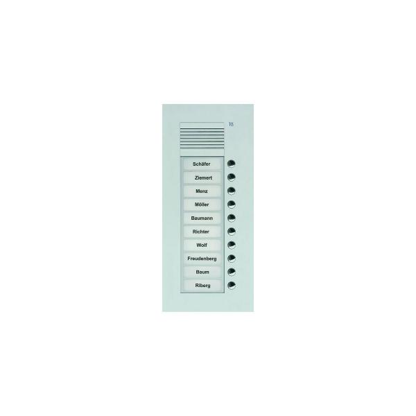 ARDEBO.de TCS PUK10/1-EN Audio Außenstation, 10 Klingeltasten (rechtsbündig), 1-spaltig, UP, Serie PUK, silber