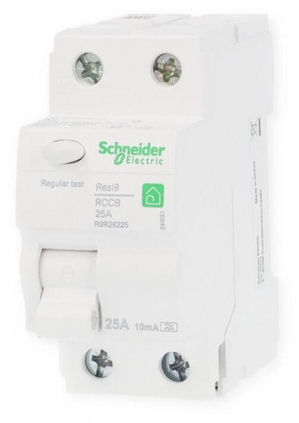 ARDEBO.de Schneider Electric R9R26225 Fehlerstrom-Schutzschalter Resi9, 2-Polig, 25A, 10mA, Typ A