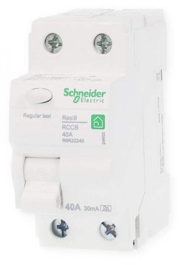 ARDEBO.de Schneider Electric R9R22240 Fehlerstrom-Schutzschalter Resi9, 2-Polig, 40A, 30mA, Typ A