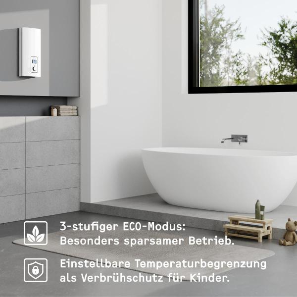 STIEBEL ELTRON DEL 18/21/24 Plus Komfort-Durchlauferhitzer, EEK: A, elektronisch geregelt, 18/21/24 kW, Übertischmontage (236739)