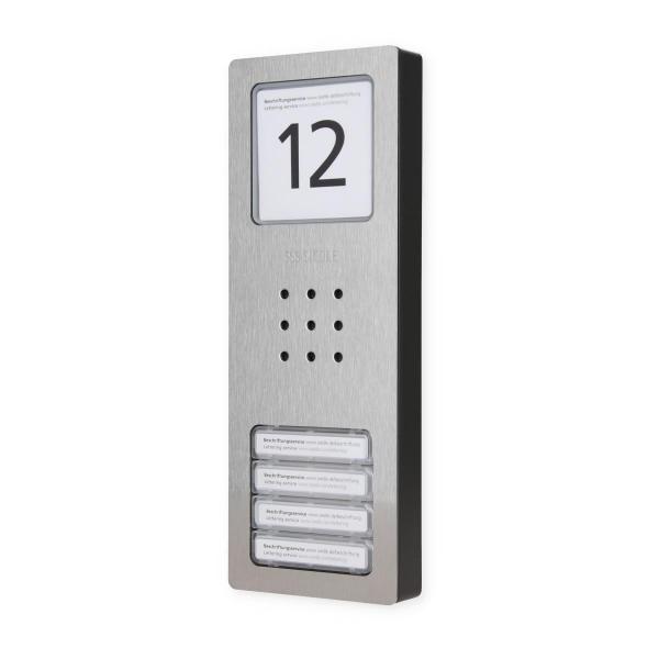 Siedle CA 812-4 E/W Audio-Set Compact, 4 Ruftasten, edelstahl gebürstet (210008741-00)