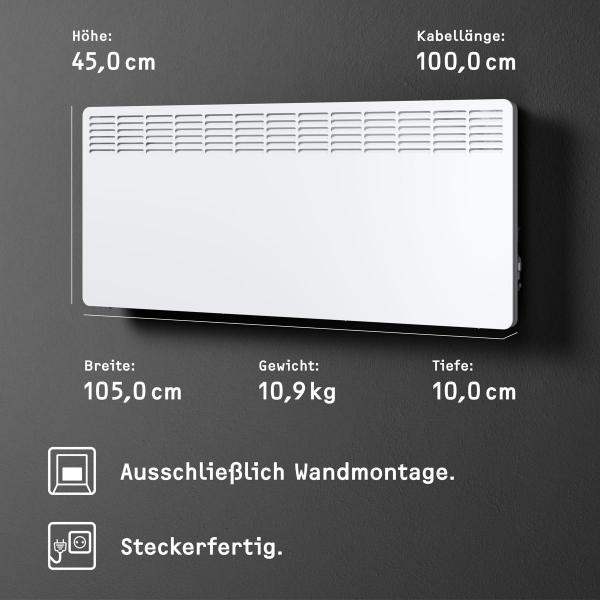 STIEBEL ELTRON CNS 300 Trend Wandkonvektor, 3.00kW/230V, alpinweiß (236530)