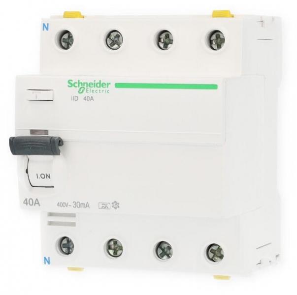 ARDEBO.de Schneider Electric A9Z21440 Fi-Schutzschalter iID, 4-Polig, 40A, 30mA, Typ A