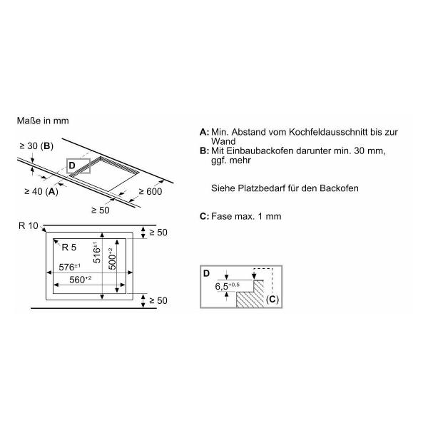 Siemens EH601HFB1E iQ300 Autarkes Induktionskochfeld, Glaskeramik, 57,2 cm breit, 17 Leistungsstufen, powerBoost, Quick start, schwarz