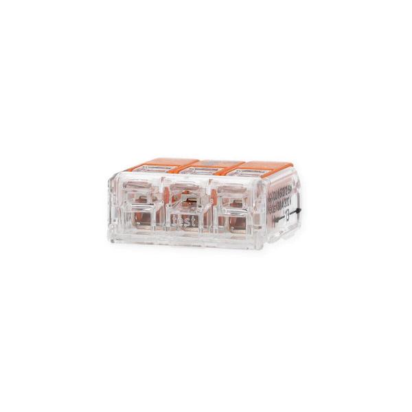Wago 221-613 3-Leiter COMPACT Verbindungsklemme 0,5-6 mm², Betätigungshebel, transparent