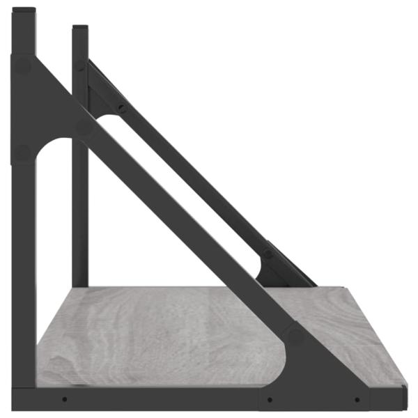 Wandregale 2 Stk. Grau Sonoma 60x25x25,5 cm Holzwerkstoff
