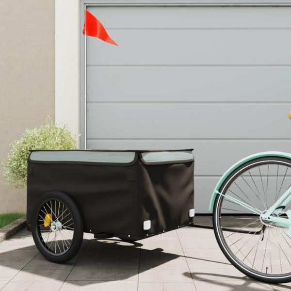 ARDEBO.de - Fahrradanhänger Schwarz und Grau 45 kg Eisen