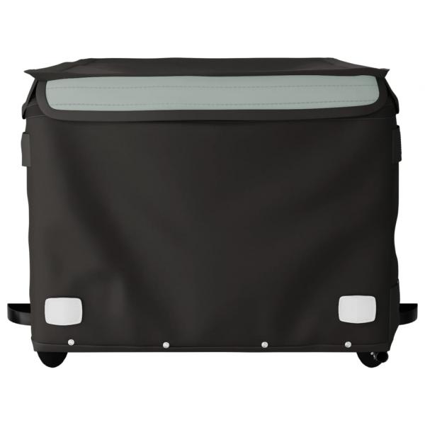 Fahrradanhänger Schwarz und Grau 45 kg Eisen