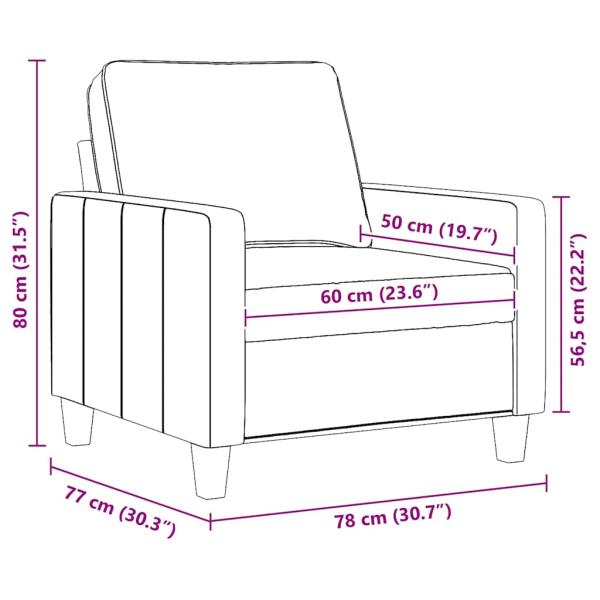 Sofasessel Dunkelgrau 60 cm Stoff