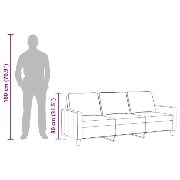 3-Sitzer-Sofa Braun 180 cm Stoff