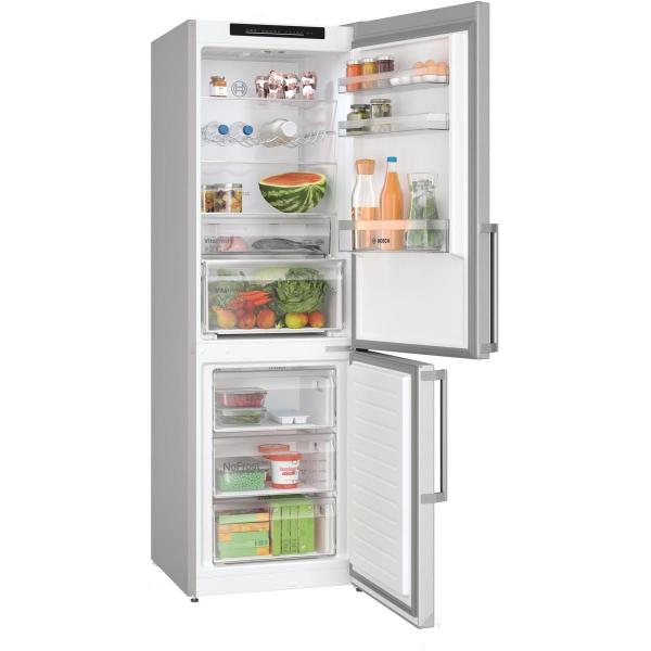 Bosch KGN392LBF Serie 4 Stand Kühl-Gefrierkombination, 60cm breit, 321l, VitaFresh XXL, Edelstahl-Optik