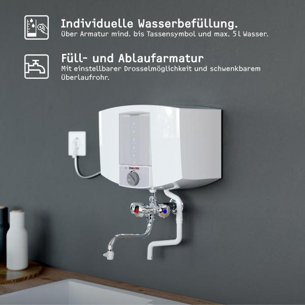 STIEBEL ELTRON KBA 5 KA Kochendwassergerät, 5 Liter, 2KW, lichtgrau (74289)