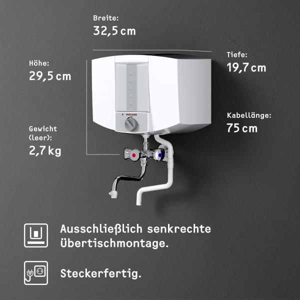 STIEBEL ELTRON KBA 5 KA Kochendwassergerät, 5 Liter, 2KW, lichtgrau (74289)