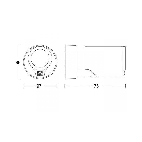 Steinel Spot ONE SC Sensor-LED-Strahler, mit Bewegungsmelder, Bluetooth, IP44, anthrazit (058630)