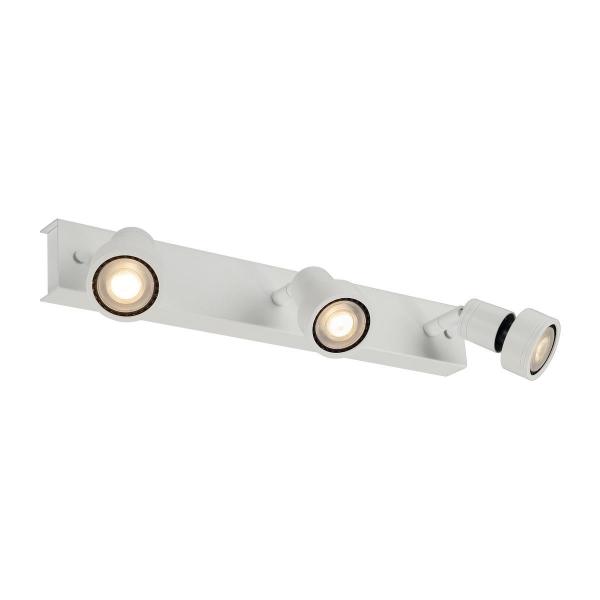 SLV PURI 3, Wand- und Deckenleuchte, dreiflammig, QPAR51, weiß matt, max. 150 W, mit Dekoring (147381)