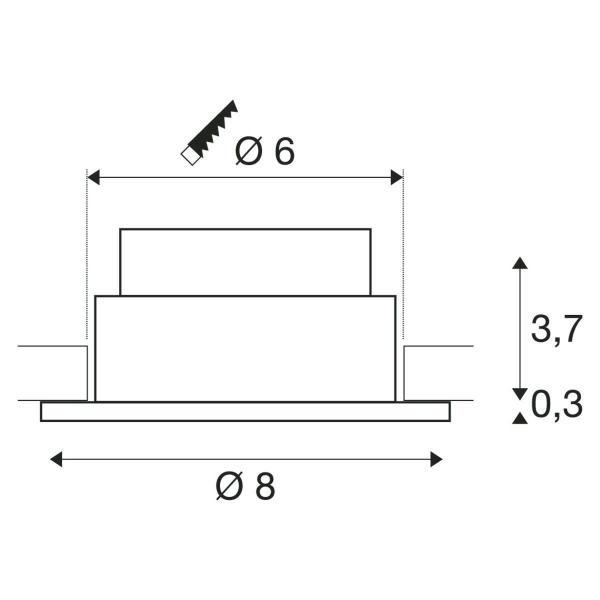 SLV PATTA-I LED Deckeneinbauleuchte, rund, IP65, 1800-3000K, silber (1002100)