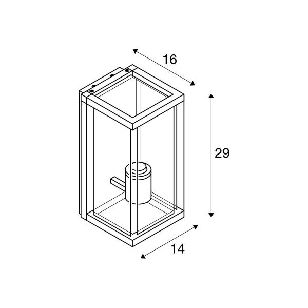 SLV QUADRULO Outdoor Wandaufbauleuchte, E27, anthrazit (1002403)