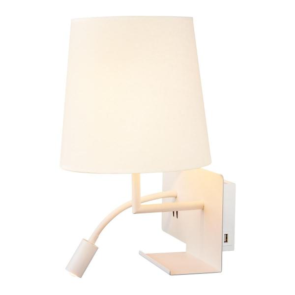 SLV SOMNILA FLEX Indoor LED Wandaufbauleuchte 3000K, Version rechts, inkl. USB Anschluss, weiß (1003460)