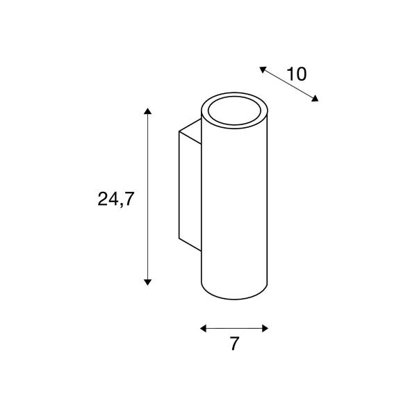 SLV PLASTRA Wandleuchte, QPAR51, rund, Tube, weißer Gips, max. 70W (148060)